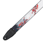 Levy MPD2-116 2-Inch Wide Polyester Guitar Strap (Cherry Blossoms & Snow) 2