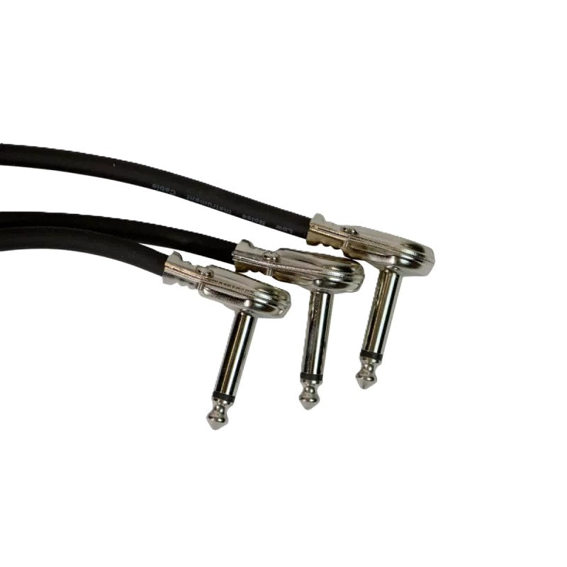 Onstage PC506B-3PK 6\" Patch Cable with Pancake Connectors - Black (3 Pack) 3