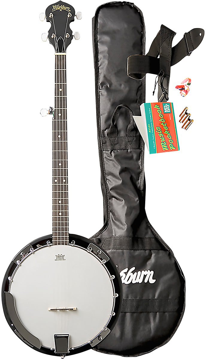Washburn B8K-A-U Banjo Pack - Includes Gigbag, Strap, Pitchpipe, Picks and Book!