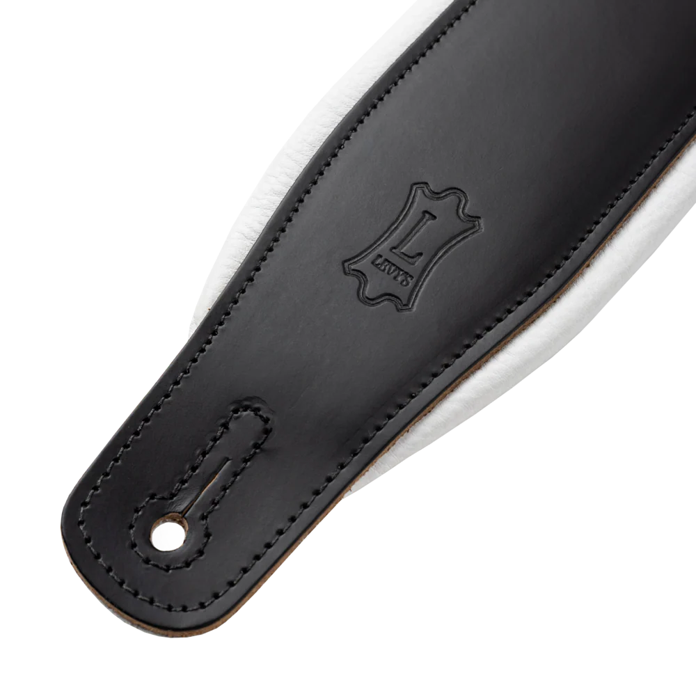 Levys M26PD 3\" Wide Top Grain Leather Guitar Strap - Tuxedo 2