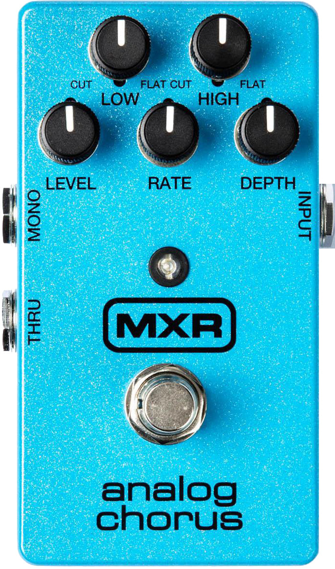 MXR M234 Analog Chorus effects pedal, front view showing control knobs and footswitch