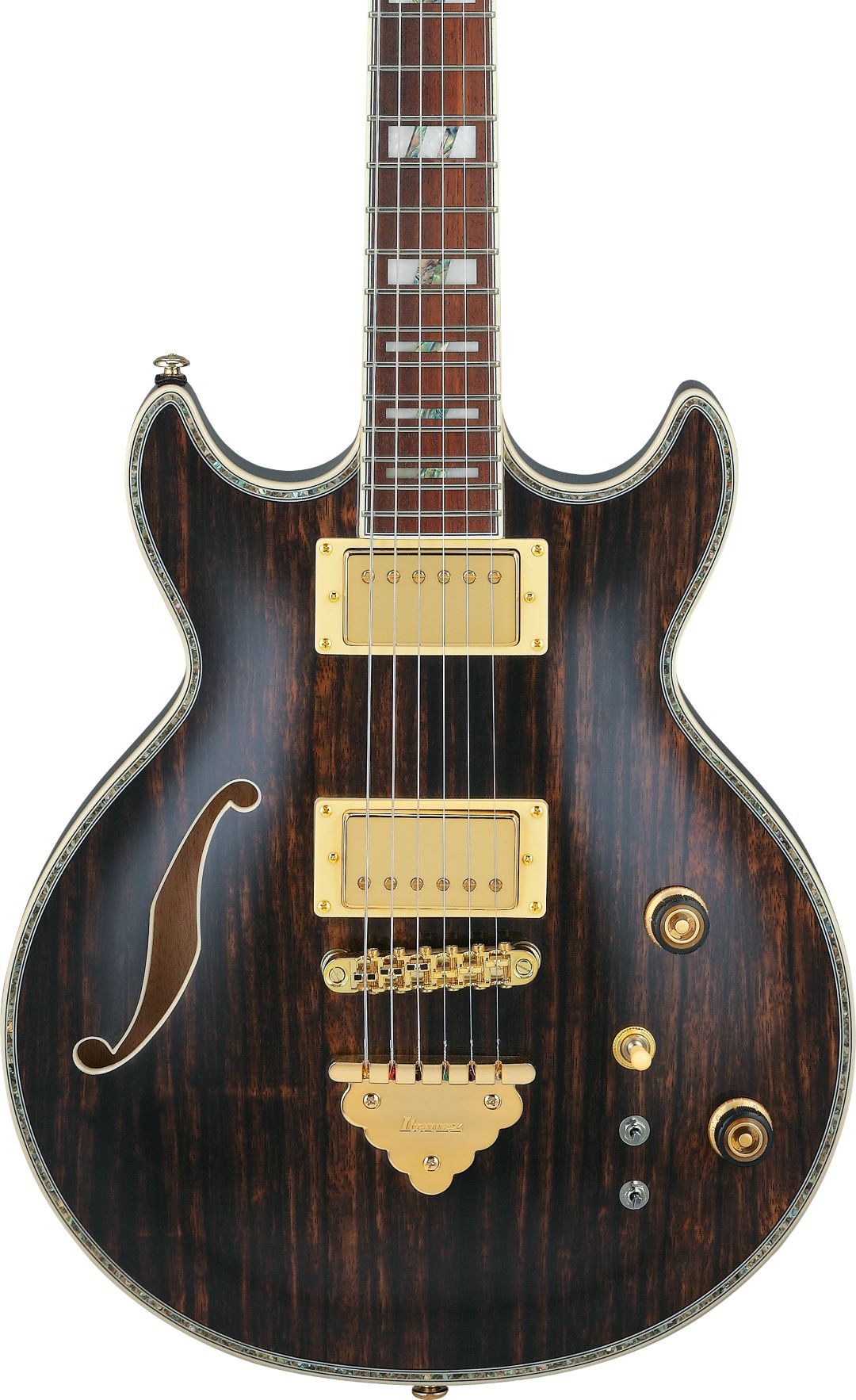 Ibanez AR520HMENT Standard Hollow Body Electric Guitar, three-quarter front view 2