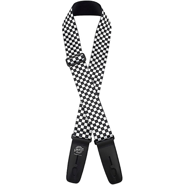 Lock-It Straps 2\" Plush Poly Guitar Strap - Checkerboard