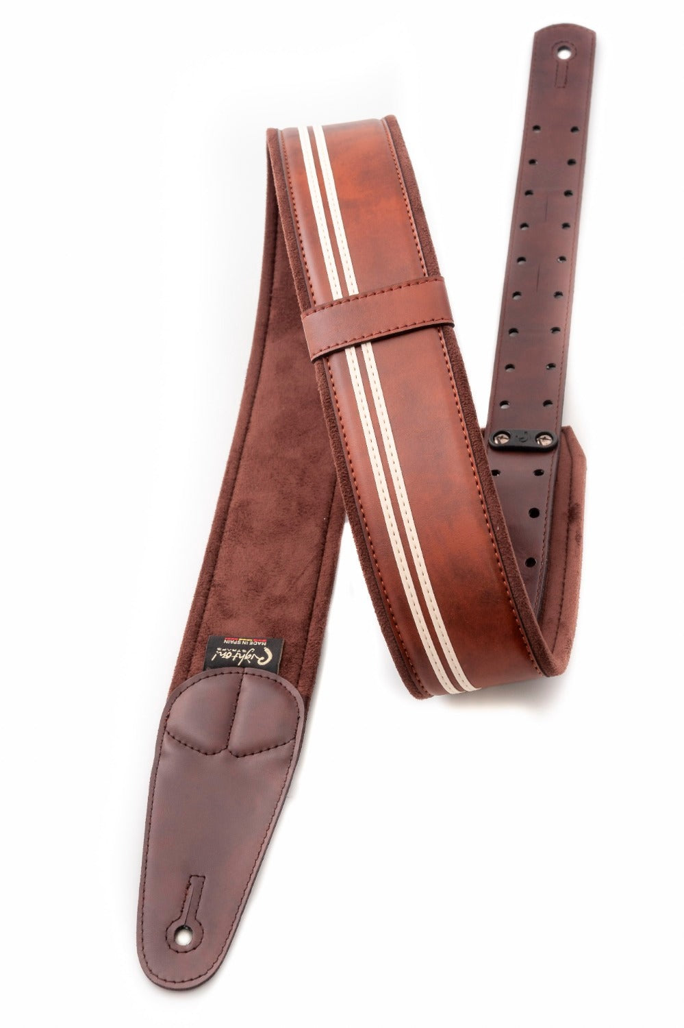 RightOn! Mojo Vegan Guitar Strap - Race Brown 3