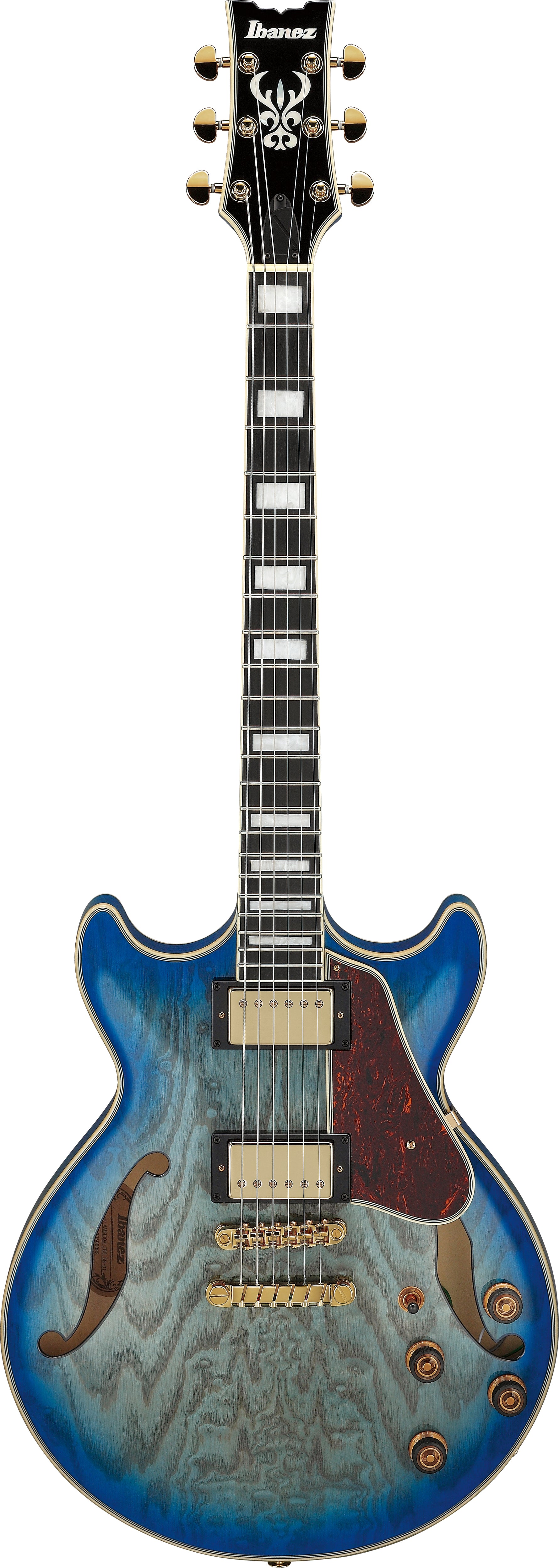 Ibanez AM93QAJBB Artcore Expressionist Hollow-Body Electric Guitar - Jet Blue Burst 7