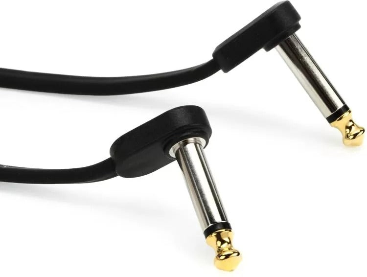 D'Addario PW-FPRR-01 Right Angle to Right Angle Flat Patch Cable - 1 foot 2