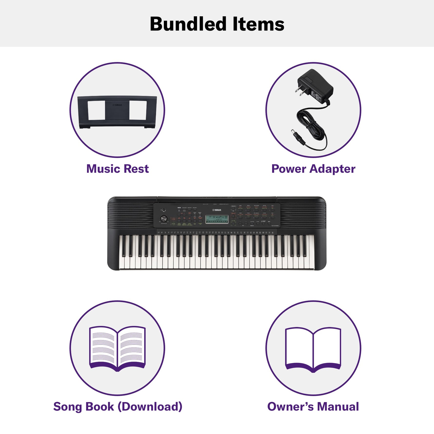 Yamaha PSRE283 61-Key Portable Keyboard - With AC Adapter 6