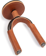 Levy LVY-FGHNGR-SMTN Forged Steel Guitar Hanger - Smoked Metal With Tan Leather Wraps 2