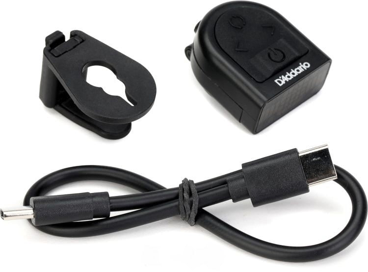 D'Addario Micro Rechargeable Headstock Guitar Tuner - Black 2