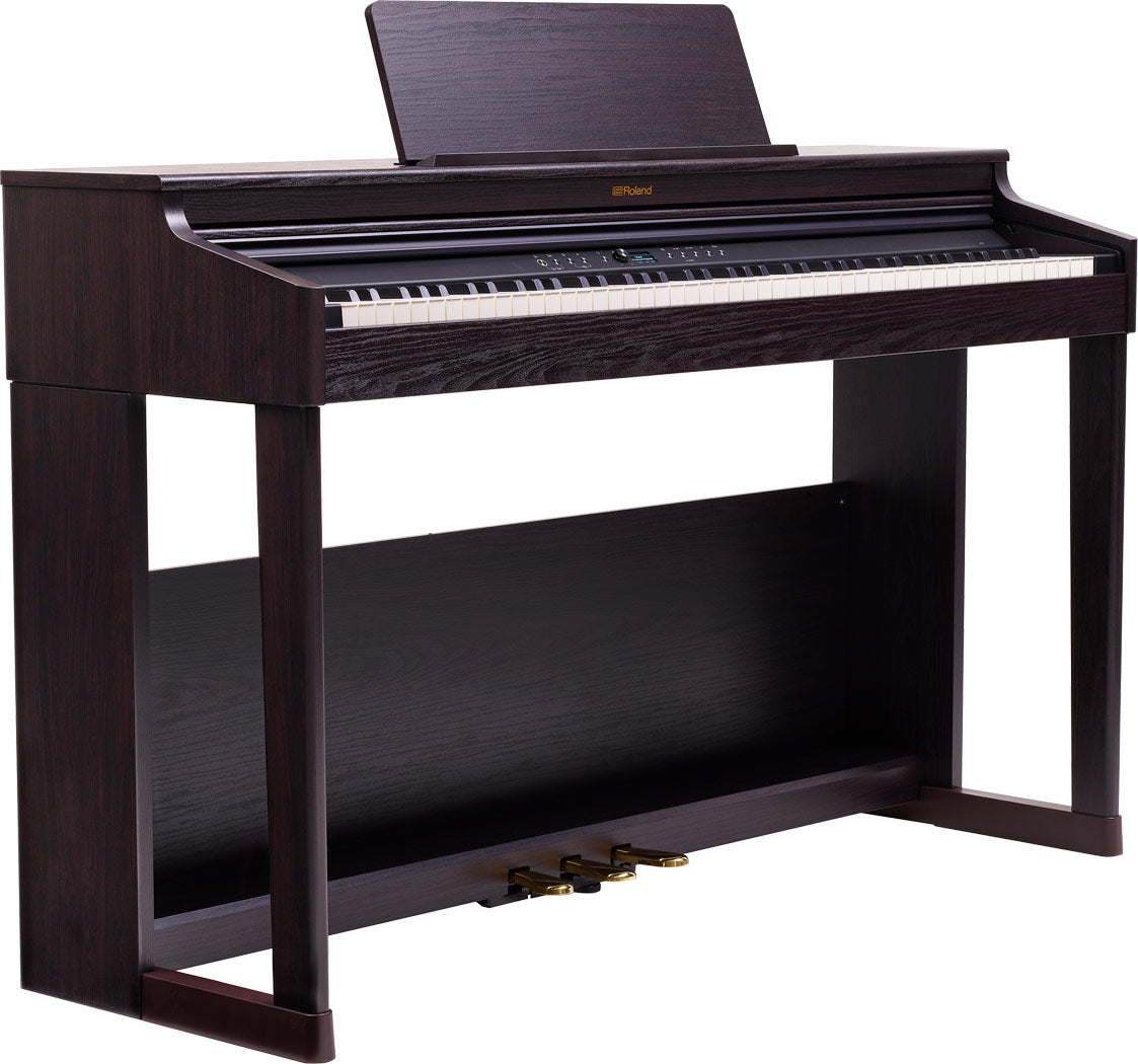 Roland RP-701-DR Digital Console Piano in Dark Rosewood, front-angled view