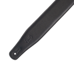 Levys MRHGS-BLK 2.5\" Wide Garment Leather Ripchord Guitar Strap - Black 2