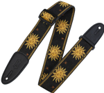 Levys MPJG-SUN-BLK 2\" Wide Jacquard Guitar Strap - Black
