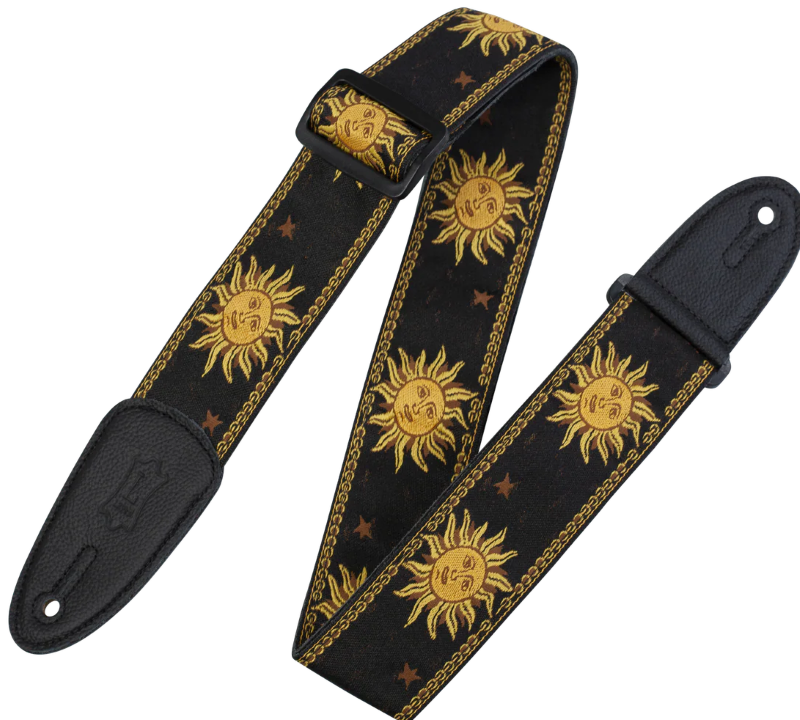 Levys MPJG-SUN-BLK 2\" Wide Jacquard Guitar Strap - Black