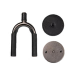 Levy LVY-FGHNGR-SMBK Forged Steel Guitar Hanger - Smoked Metal With Black Leather Wraps 4