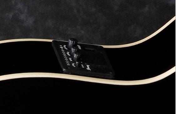Ibanez TCY10EBK Talman Acoustic-Electric Cutaway Black control panel close-up 2