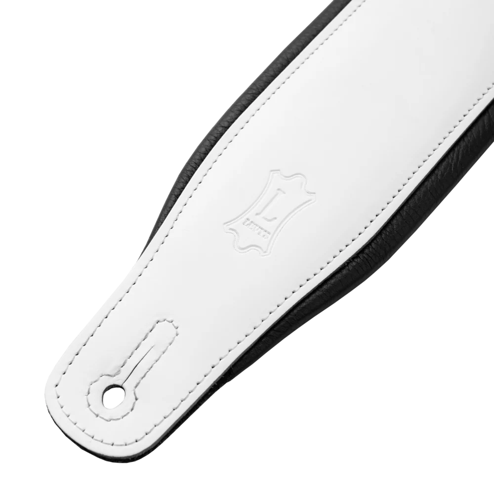 Levys M26PD 3\" Wide Top Grain Leather Guitar Strap - Panda 3
