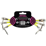Ernie Ball Classic Patch Cable Flat Angle/Flat Angle 6in - Black (3 Pack) 2