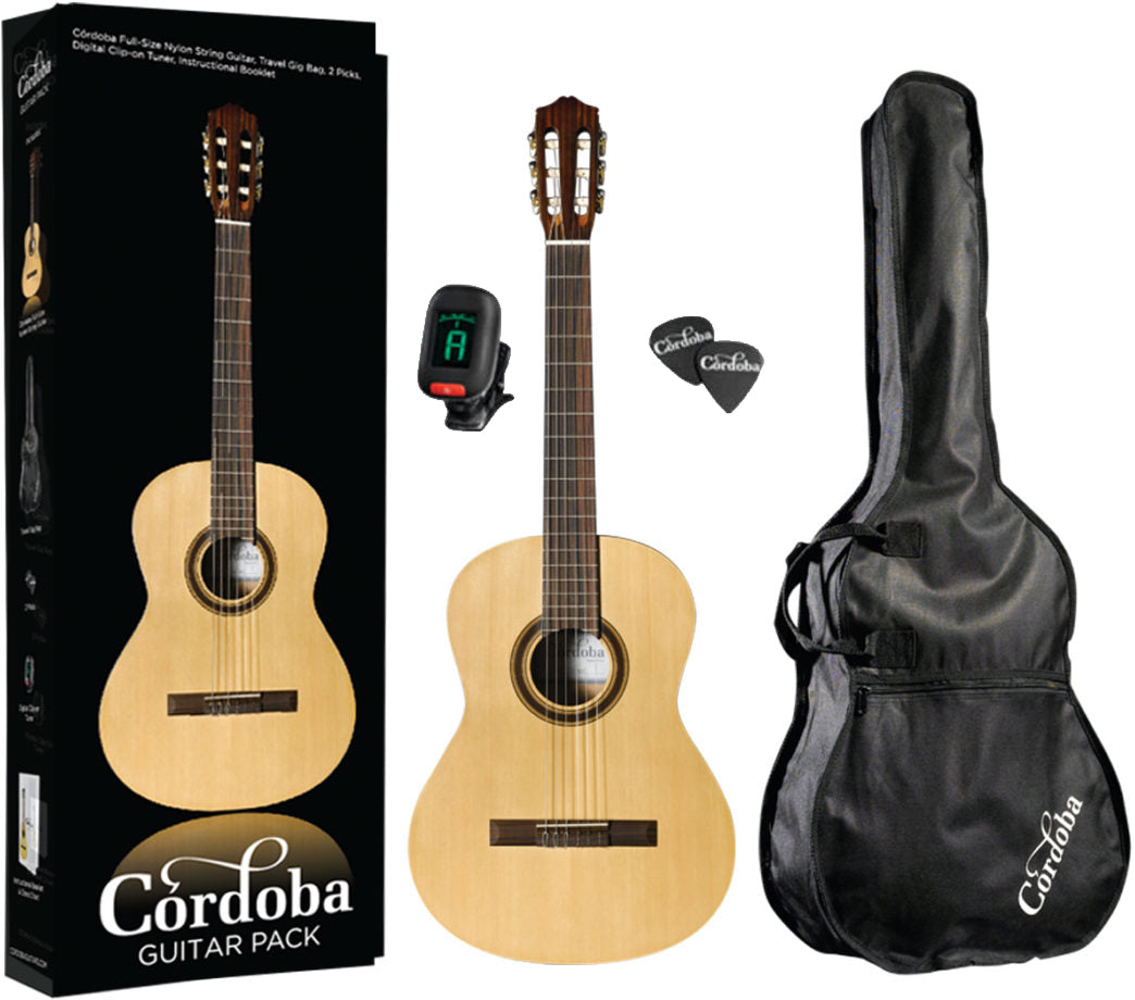 Cordoba CP100 Classical Guitar Package with Gig Bag, Tuner and Picks