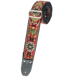 Henry Heller 2\" Tri-Glide Woven Jacquard Guitar Strap - Red Green Gold