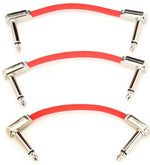 Ernie Ball 3\" Flat Ribbon Patch Cable - Red (3 Pack) 3