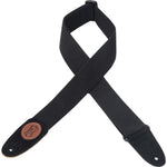 Levy MSSC8-BLK Black Cotton Guitar Strap with Suede Ends 3