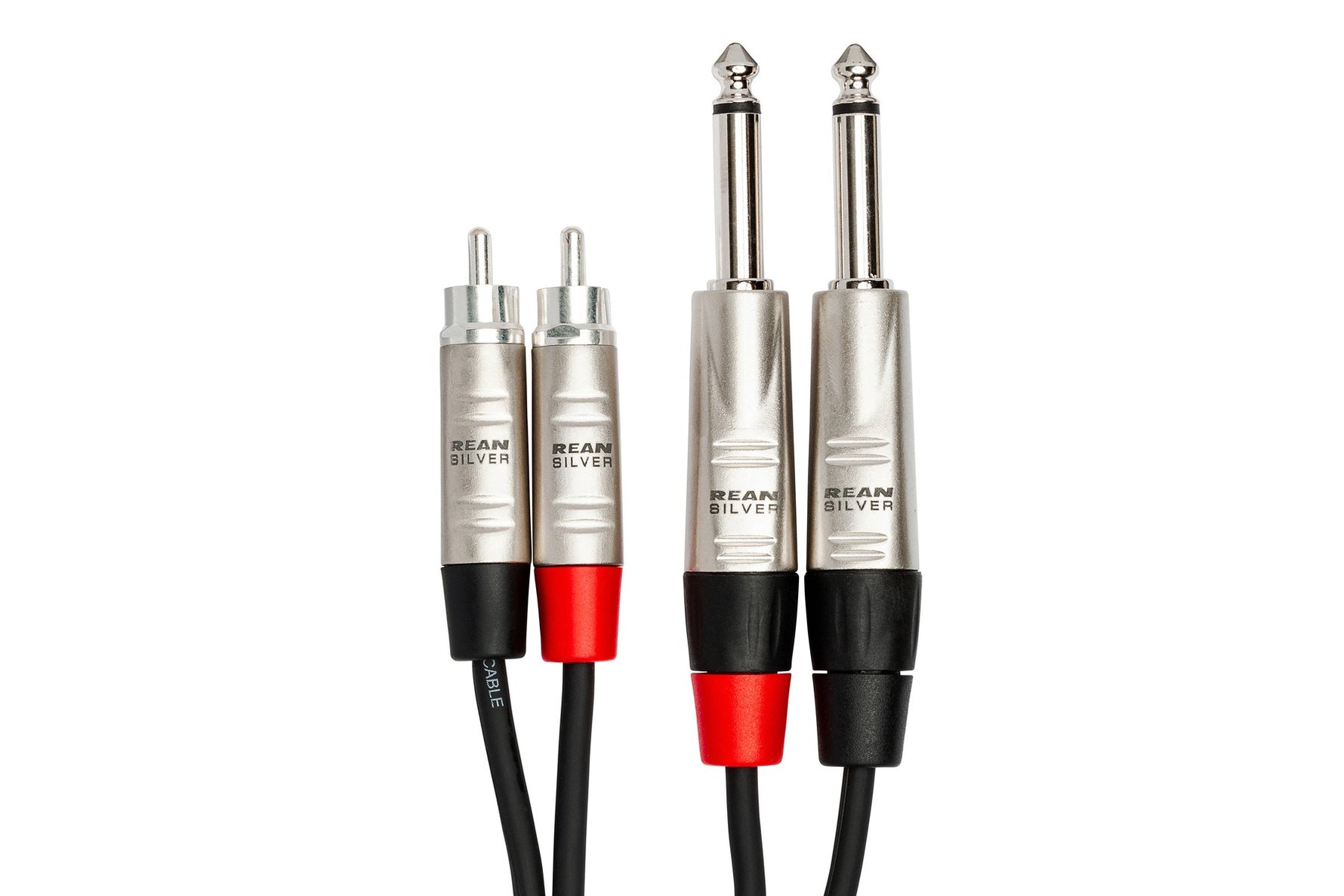 Hosa HPR-020X2 Pro Stereo Interconnect Cable - Dual REAN 1/4\" TS Male to RCA Male - 20FT 2