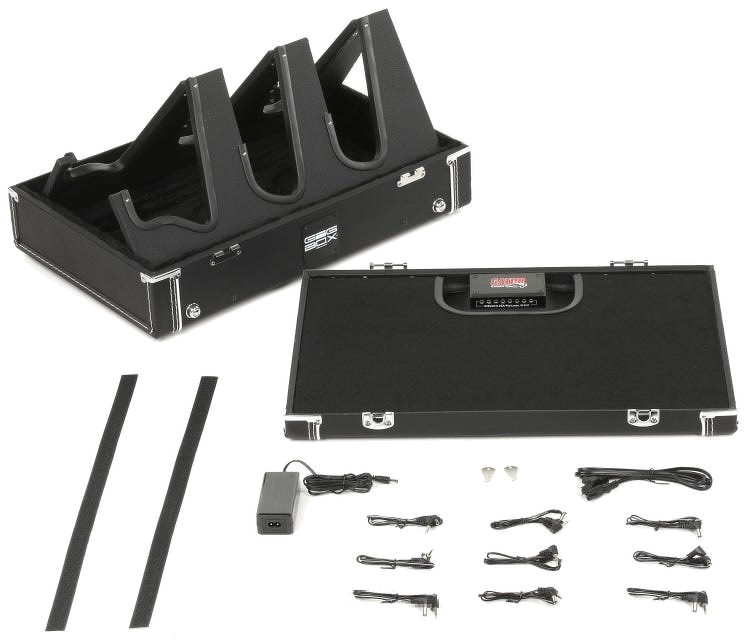 Gator Gig-Box Jr Pedal Board/Guitar Stand & Case - Black With Power Supply 2