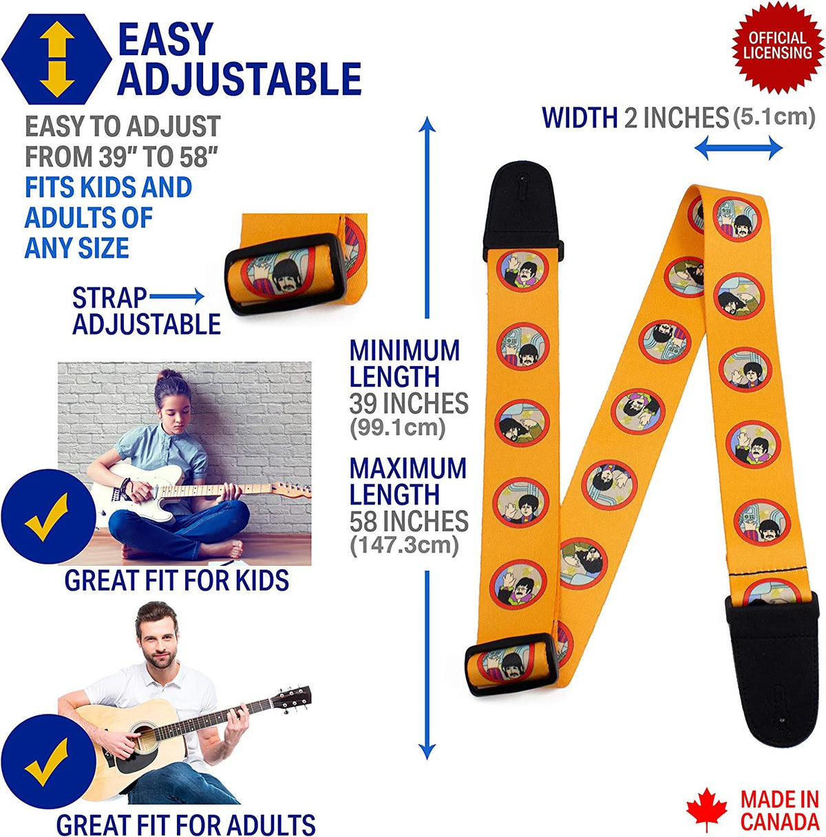 Perri P25TB-6080 2.5\" The Beatles Yellow Submarine Strap 3
