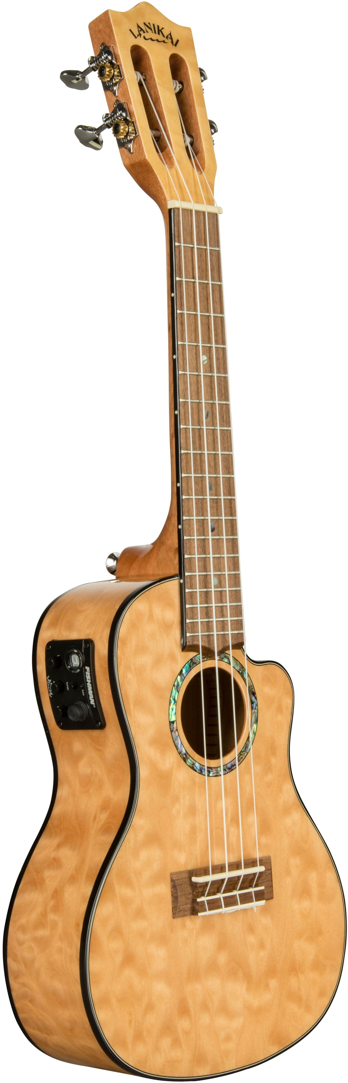 Lanikai QM-NACEC Quilted Maple Acoustic-Electric Concert Ukulele with Foam Case 3