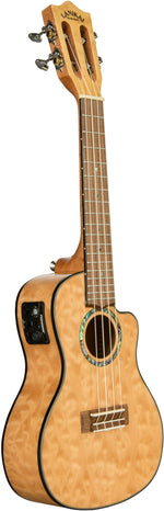 Lanikai QM-NACEC Quilted Maple Acoustic-Electric Concert Ukulele with Foam Case 3