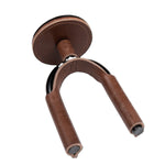 Levy LVY-FGHNGR-BKBN Forged Steel Guitar Hanger - Black Metal & Brown Leather Wraps 2