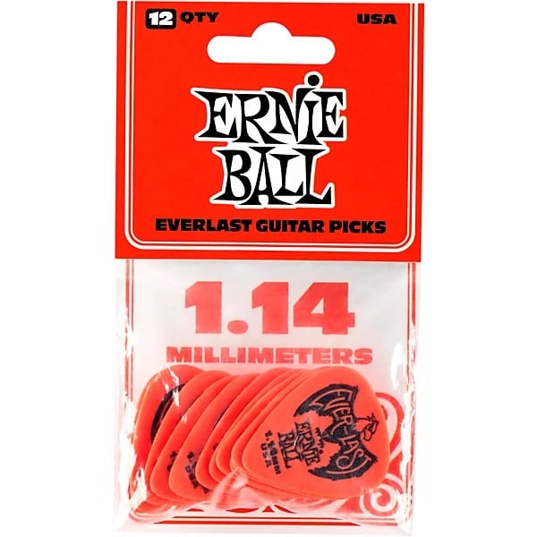 Ernie Ball 1.14mm Everlast Delrin Guitar Picks - Red (12 Pack) 3