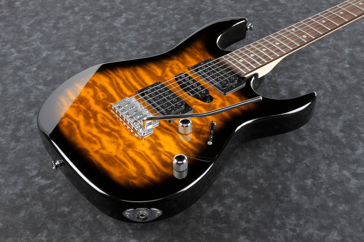 Ibanez GRX70QASB Electric Guitar with Quilt Maple Top (Sunburst) 3