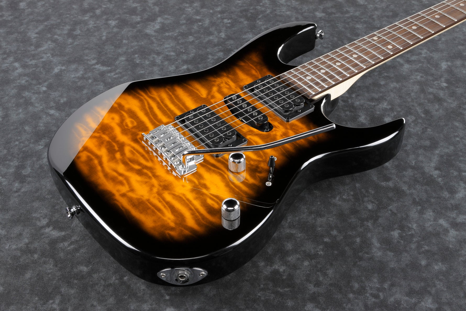 Ibanez GRX70QASB Electric Guitar with Quilt Maple Top (Sunburst) 3