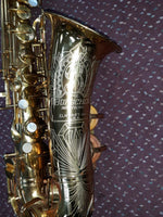 Used Buescher Aristocrat Big \"B\" Series II Brass Lacquer Alto Saxophone 3