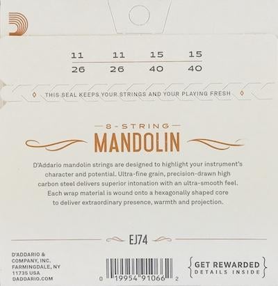 D'Addario EJ74 Phosphor Bronze Mandolin Strings (11-40) 2