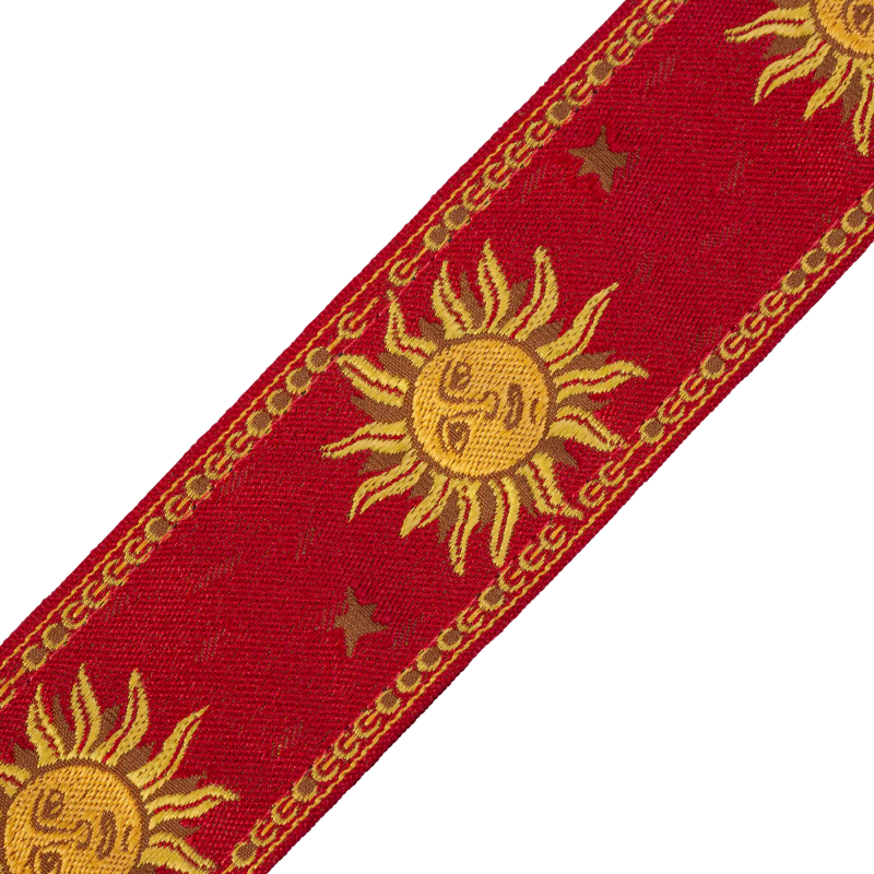 Levys MPJG-SUN-RED 2\" Wide Jacquard Guitar Strap - Red 3