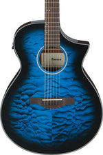 Ibanez AEWC16QATLH Acoustic Electric Guitar Transparent Blue Sunburst