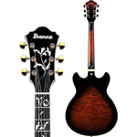 Ibanez Artcore Expressionist AS93QMSP Semi Hollow Electric Guitar - Dark Brown Sunburst 4