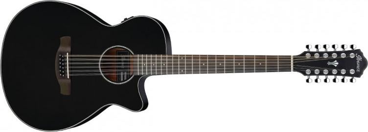Ibanez AEG5012BK Acoustic-Electric 12-String Guitar (Black) No Case 7