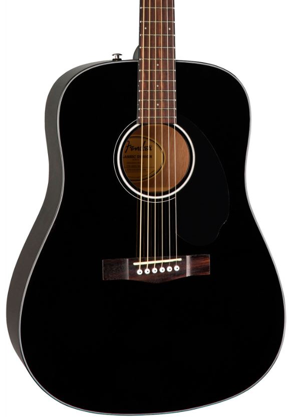 Fender CD-60S Dreadnought Acoustic Guitar Black front view