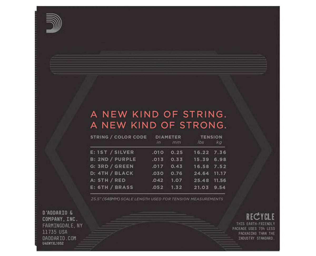 D'Addario NYXL Electric Light Top-Heavy Bottom 10-52 Electric Strings 2