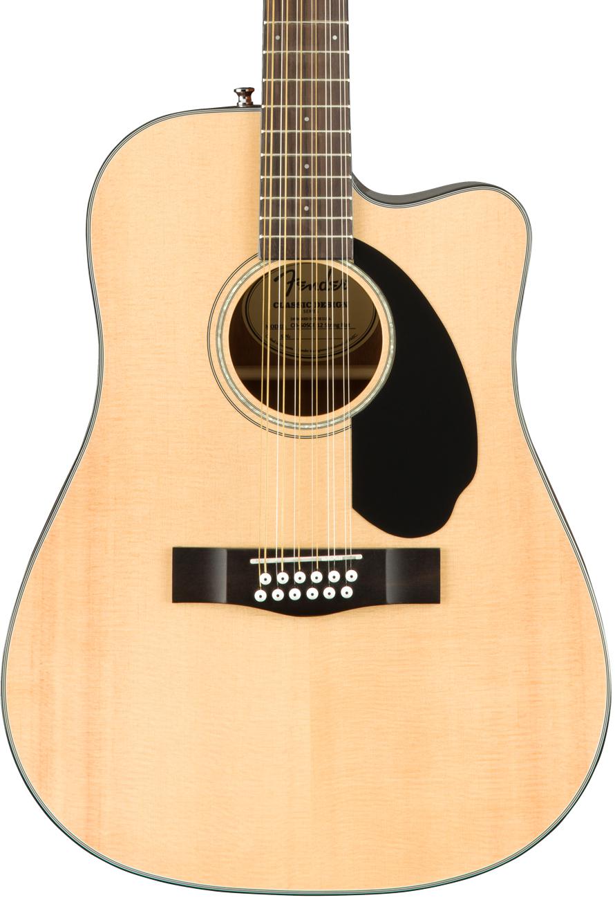 Fender CD-60SCE Acoustic-Electric Dreadnought 12-String Guitar Natural front view