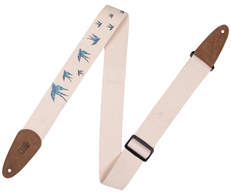 Levys MC8U-006 2\" Wide Cotton Guitar Strap - Blue Bird