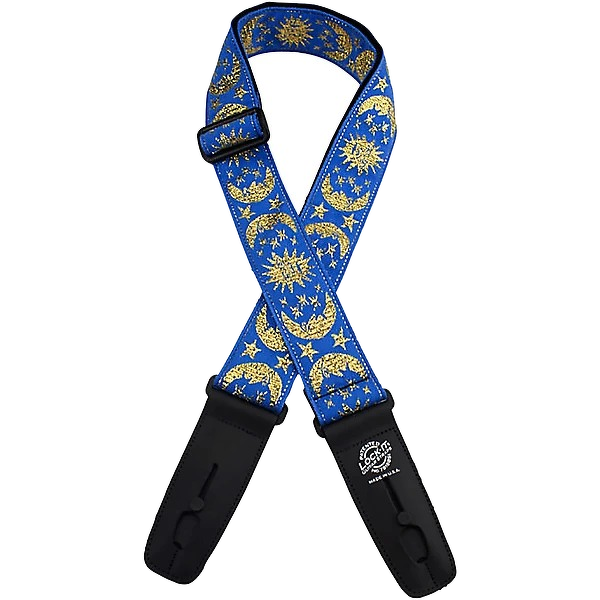 Lock-It Straps 2\" Vintage Jacquard Guitar Strap - Blue Moon