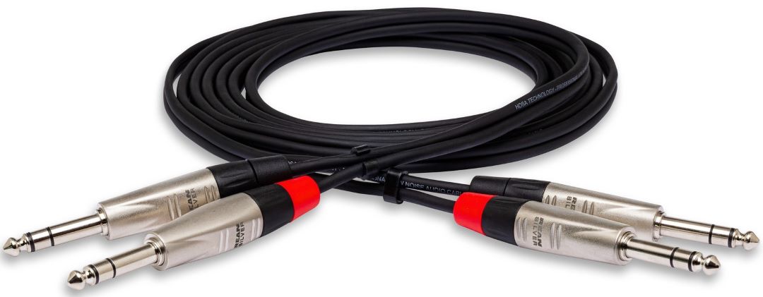 Hosa HSS-020X2 Pro Stereo Interconnect Cable - Dual REAN 1/4\" to TRS - 20FT