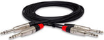 Hosa HSS-020X2 Pro Stereo Interconnect Cable - Dual REAN 1/4\" to TRS - 20FT