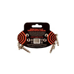Ernie Ball 3\" Flat Ribbon Patch Cable - Red (3 Pack) 2