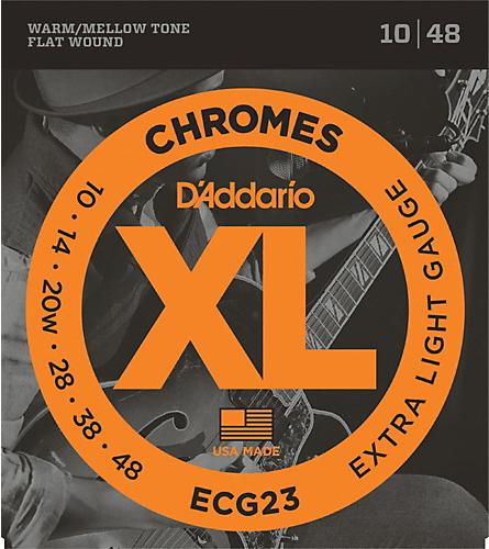 D'Addario ECG23 Chromes Flatwound Extra Light 10-48 Electric Guitar Strings