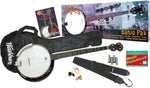 Washburn B8K-A-U Banjo Pack - Includes Gigbag, Strap, Pitchpipe, Picks and Book! 2